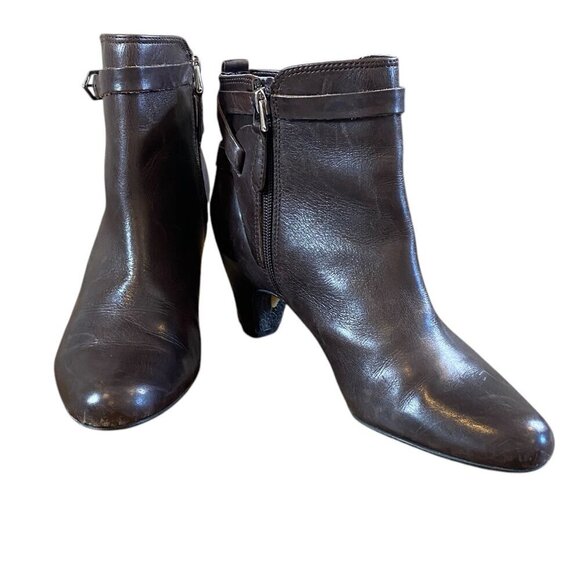 Sam Edelman Brown Leather Ankle Boots/Booties Sz 7  #335E - Picture 1 of 7
